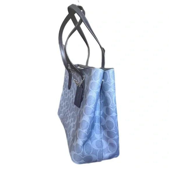 Coach AVENUE CARRYALL IN SIGNATURE CANVAS COACH F48735 Bag Tote Denim Blue - Picture 10 of 13